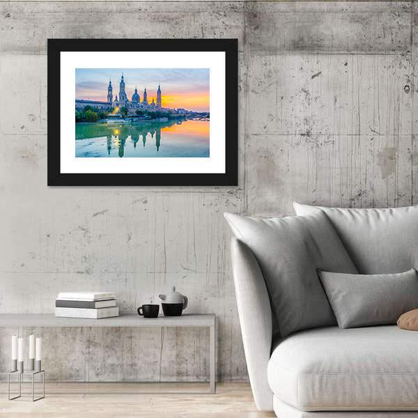 View Of Basilica De Nuestra Senora De Pila Canvas Wall Art-3 Horizontal-Gallery Wrap-25" x 16"-Tiaracle