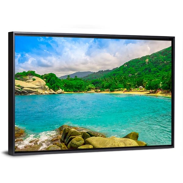 View Of Beach At Cabo San Juan Canvas Wall Art-3 Horizontal-Gallery Wrap-25" x 16"-Tiaracle
