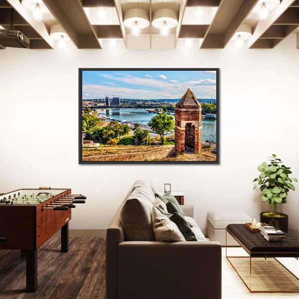 View Of Belgrade And River Sava Vertical Canvas Wall Art-3 Vertical-Gallery Wrap-12" x 25"-Tiaracle