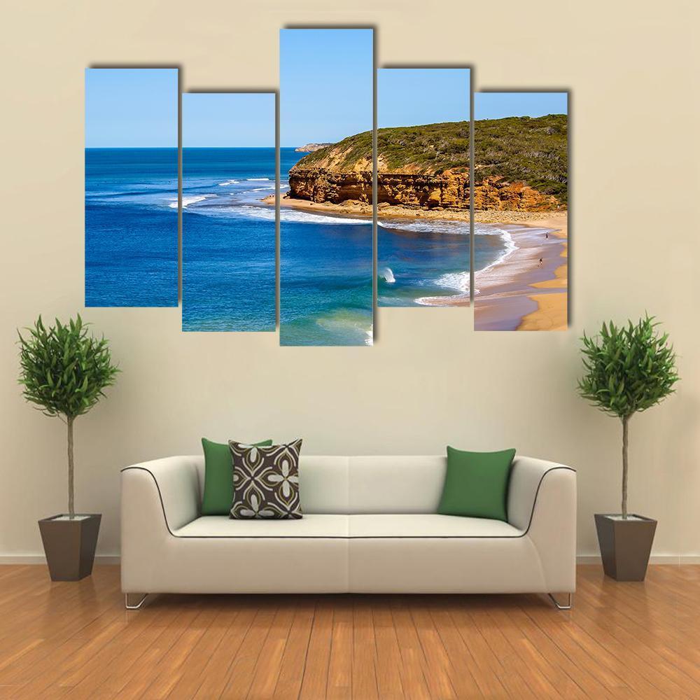 View Of Bells Beach Canvas Wall Art-5 Pop-Gallery Wrap-47" x 32"-Tiaracle
