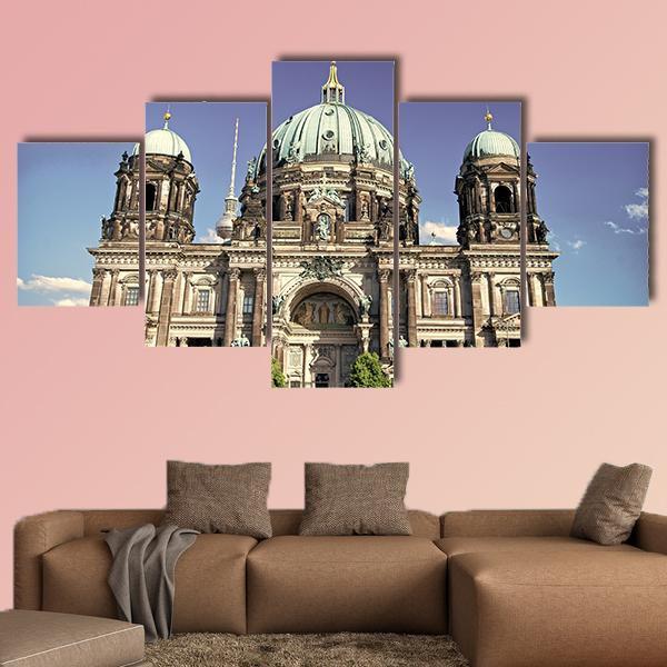 View Of Berlin Cathedral Canvas Wall Art-5 Star-Gallery Wrap-62" x 32"-Tiaracle