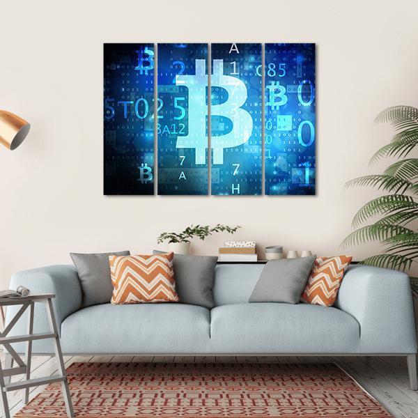 View Of Bitcoin Canvas Wall Art-4 Horizontal-Gallery Wrap-34" x 24"-Tiaracle