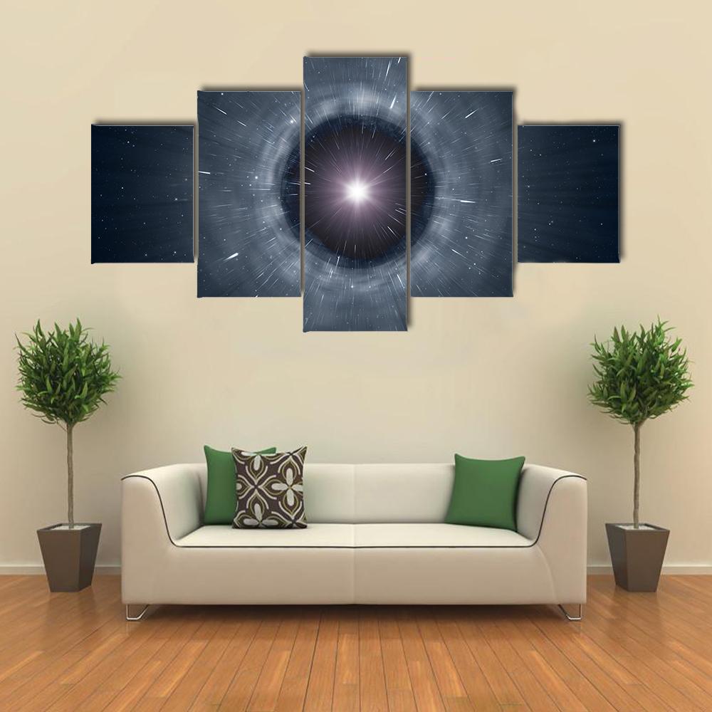 View Of Black Hole Canvas Wall Art-5 Star-Gallery Wrap-62" x 32"-Tiaracle