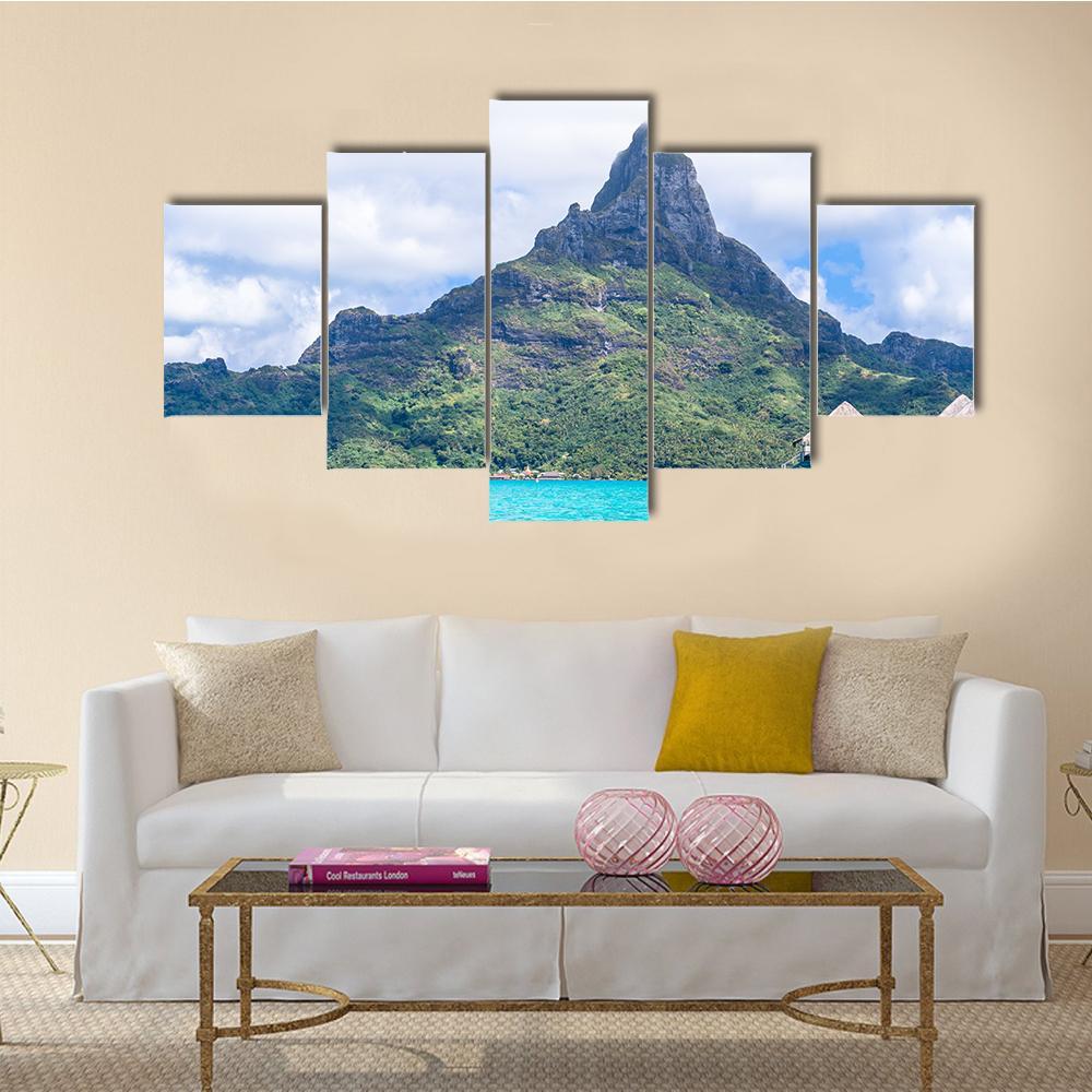 View Of Bora Bora Island Canvas Wall Art-5 Star-Gallery Wrap-62" x 32"-Tiaracle