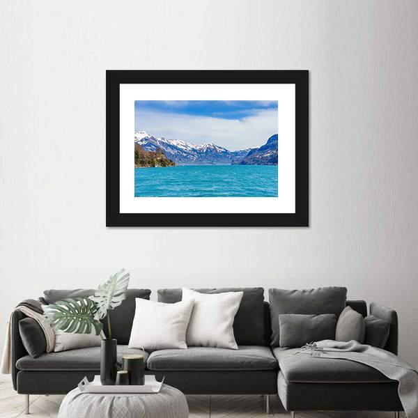 View Of Brienz Village And Lake Canvas Wall Art-3 Horizontal-Gallery Wrap-25" x 16"-Tiaracle