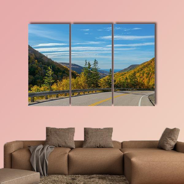 View Of Cabot Trail Highway In Canada Canvas Wall Art-3 Horizontal-Gallery Wrap-37" x 24"-Tiaracle