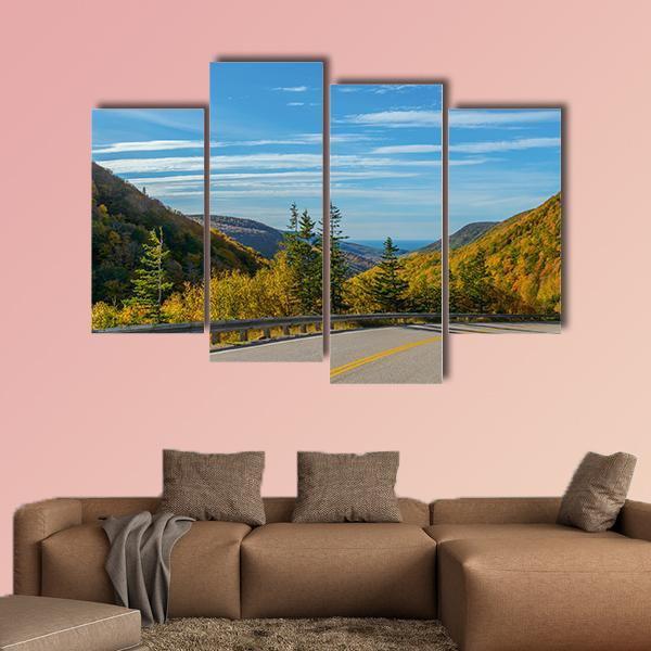 View Of Cabot Trail Highway In Canada Canvas Wall Art-4 Pop-Gallery Wrap-50" x 32"-Tiaracle