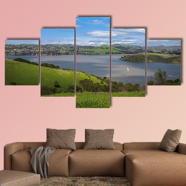 View Of Carquinez Strait Canvas Wall Art-5 Star-Gallery Wrap-62" x 32"-Tiaracle