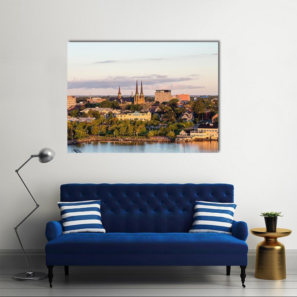 View Of Charlotte Town Canvas Wall Art-1 Piece-Gallery Wrap-36" x 24"-Tiaracle