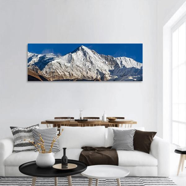 View Of Cho Oyu Mountain Peak In Nepal Panoramic Canvas Wall Art-1 Piece-36" x 12"-Tiaracle