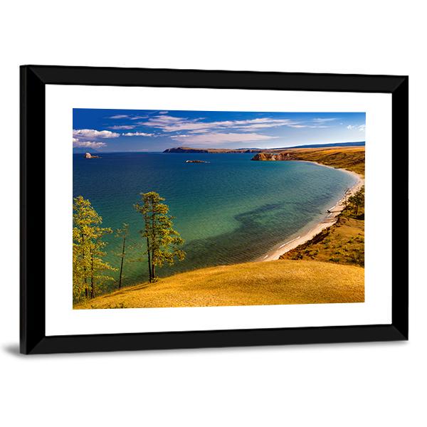 View Of Coast Of Baikal Lake Canvas Wall Art-3 Horizontal-Gallery Wrap-25" x 16"-Tiaracle