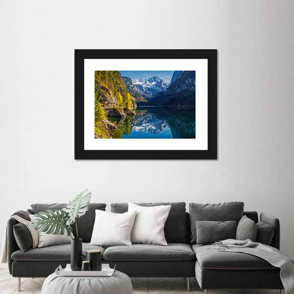 View Of Colorful Autumn Mountain In Austria Canvas Wall Art-3 Horizontal-Gallery Wrap-25" x 16"-Tiaracle