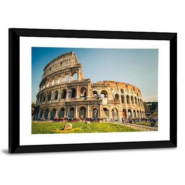 View Of Colosseum In Rome Canvas Wall Art-5 Horizontal-Gallery Wrap-22" x 12"-Tiaracle