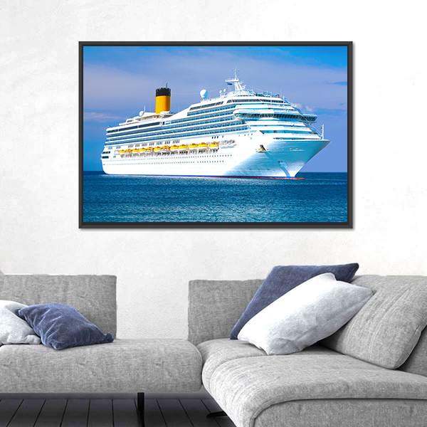 View Of Cruise Ship Canvas Wall Art-5 Horizontal-Gallery Wrap-22" x 12"-Tiaracle
