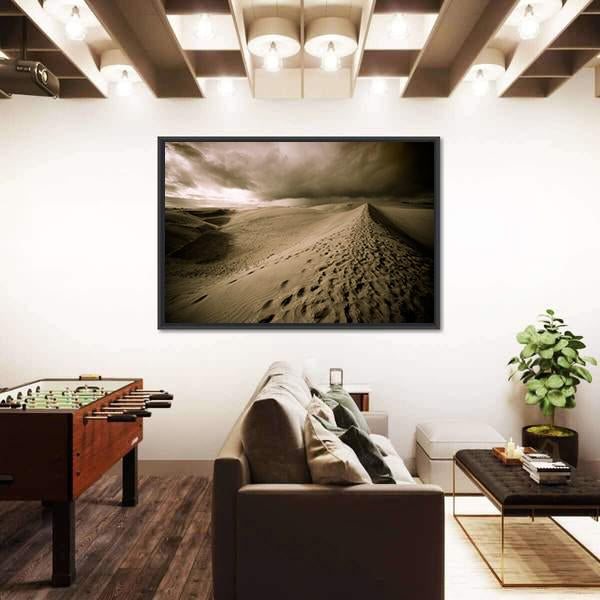 View Of Desert Sand Dune In Night Canvas Wall Art-5 Horizontal-Gallery Wrap-22" x 12"-Tiaracle