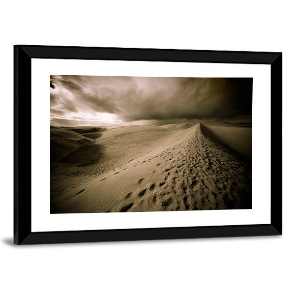 View Of Desert Sand Dune In Night Canvas Wall Art-3 Horizontal-Gallery Wrap-25" x 16"-Tiaracle
