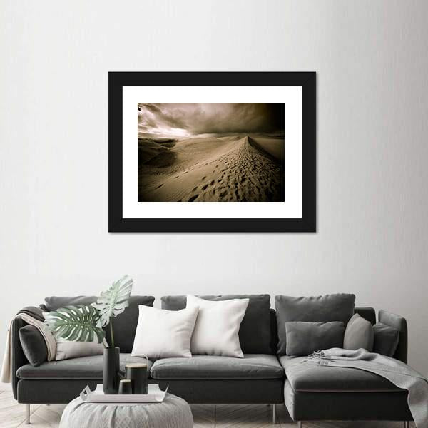 View Of Desert Sand Dune In Night Canvas Wall Art-3 Horizontal-Gallery Wrap-25" x 16"-Tiaracle