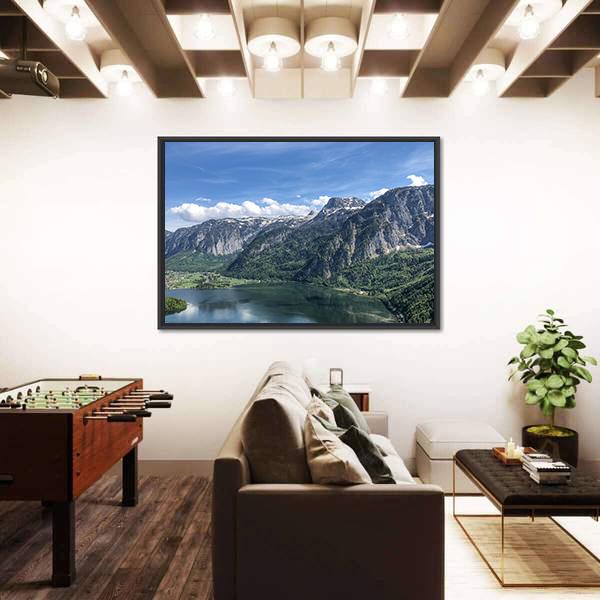 View Of Famous Hallstatt Lake Canvas Wall Art-5 Horizontal-Gallery Wrap-22" x 12"-Tiaracle