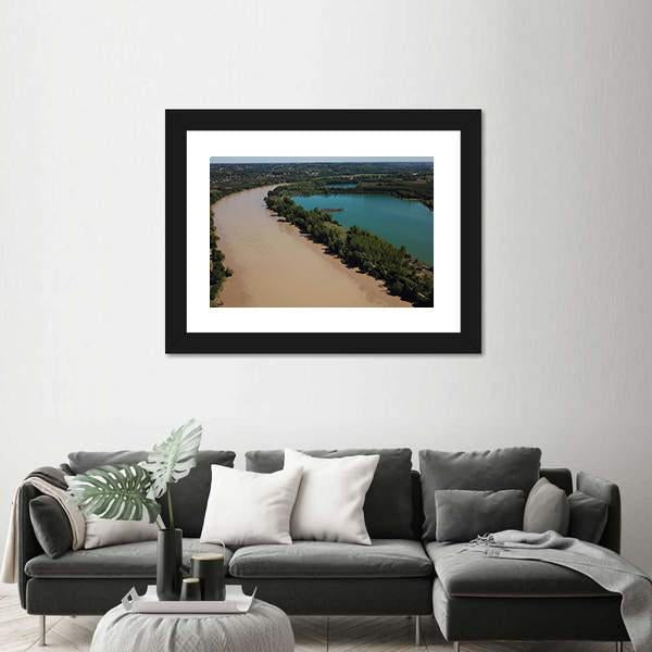 View Of Garonne And Lake In Summer Panoramic Canvas Wall Art-1 Piece-36" x 12"-Tiaracle