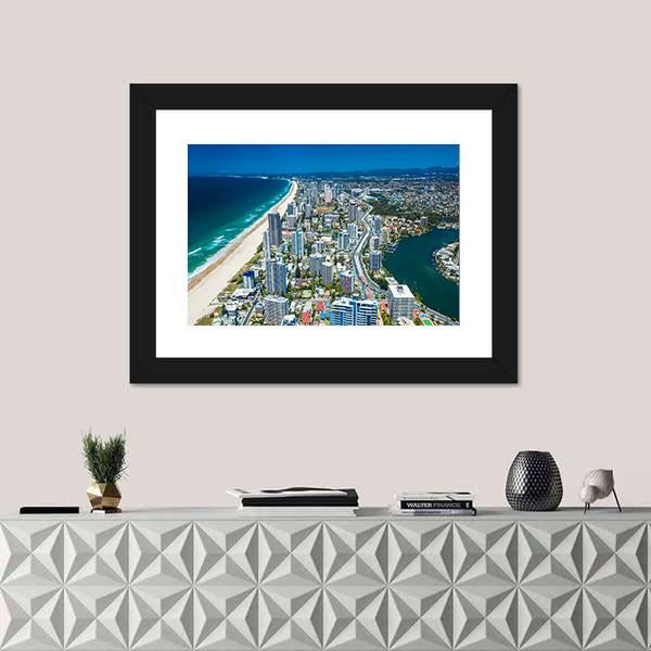 View Of Gold Coast Canvas Wall Art-1 Piece-Framed Print-20" x 16"-Tiaracle