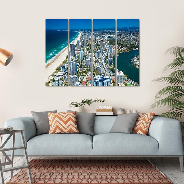 View Of Gold Coast Canvas Wall Art-4 Horizontal-Gallery Wrap-34" x 24"-Tiaracle