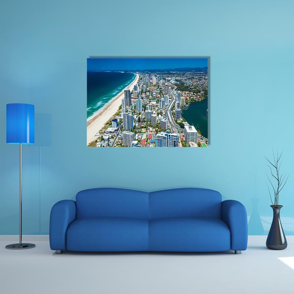 View Of Gold Coast Canvas Wall Art-1 Piece-Gallery Wrap-48" x 32"-Tiaracle