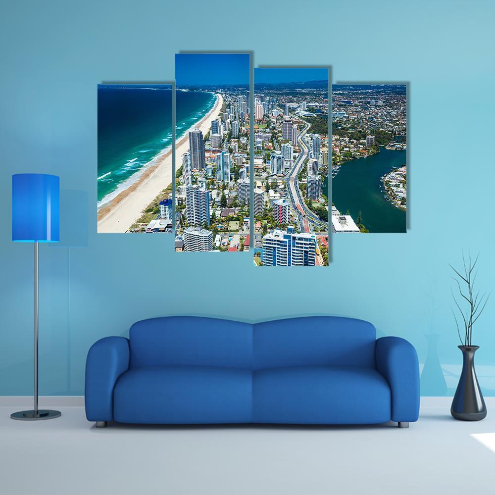 View Of Gold Coast Canvas Wall Art-4 Pop-Gallery Wrap-50" x 32"-Tiaracle