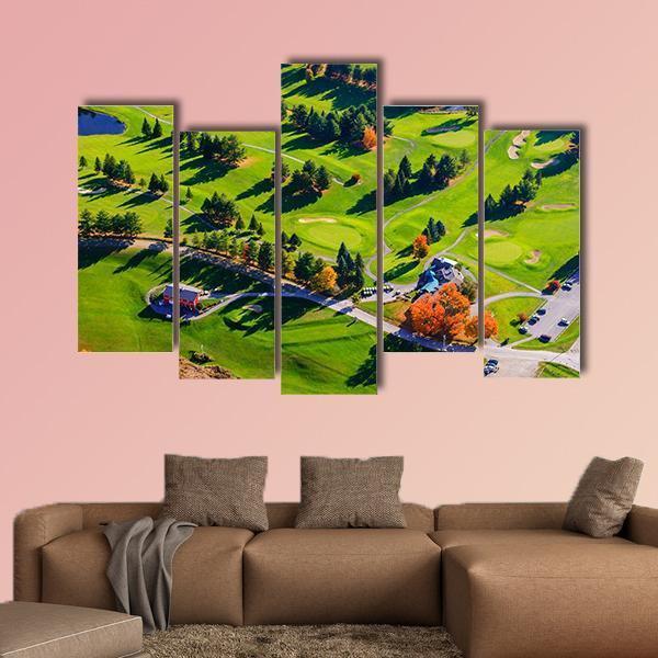 View Of Golf Course In USA Canvas Wall Art-5 Pop-Gallery Wrap-47" x 32"-Tiaracle