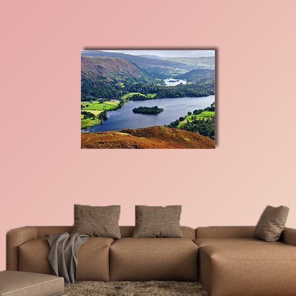 View Of Grasmere From The Slopes Of Silver Howe Canvas Wall Art-1 Piece-Gallery Wrap-48" x 32"-Tiaracle