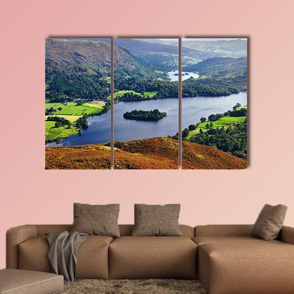View Of Grasmere From The Slopes Of Silver Howe Canvas Wall Art-3 Horizontal-Gallery Wrap-37" x 24"-Tiaracle