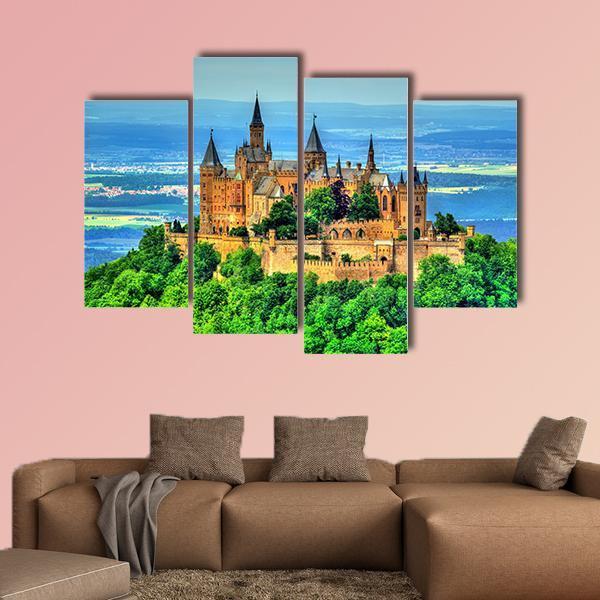 View Of Hohenzollern Castle Canvas Wall Art-4 Pop-Gallery Wrap-50" x 32"-Tiaracle