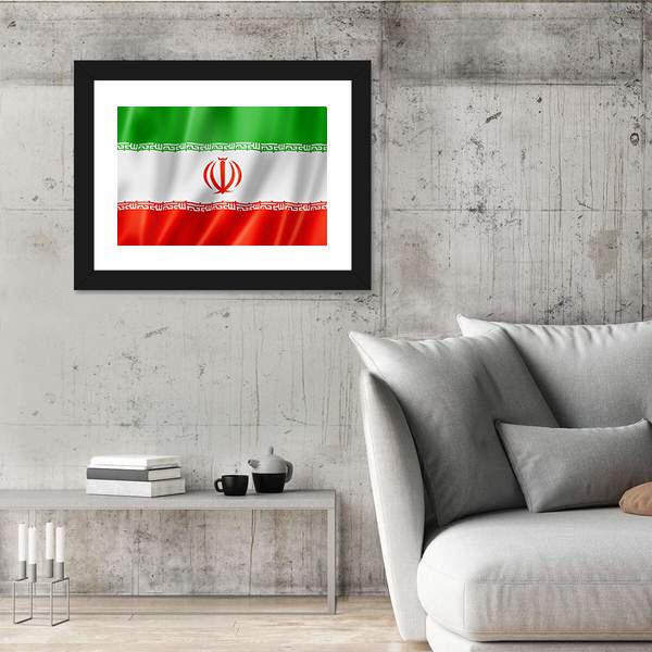 View Of Iran Flag Canvas Wall Art-5 Horizontal-Gallery Wrap-22" x 12"-Tiaracle