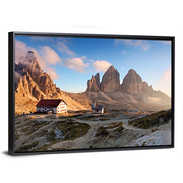 View Of Italy Dolomites Canvas Wall Art-3 Horizontal-Gallery Wrap-25" x 16"-Tiaracle