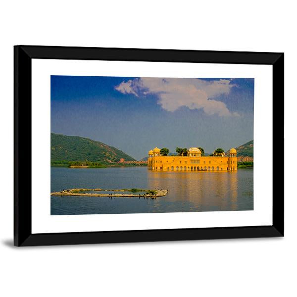 View Of Jal Mahal Water Palace On Man Sagar Lake Canvas Wall Art-3 Horizontal-Gallery Wrap-25" x 16"-Tiaracle