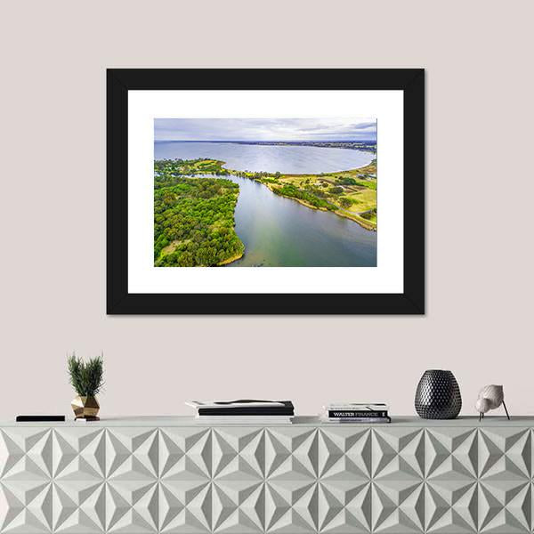 View Of Jones Bay At Gippsland Lakes Reserve Canvas Wall Art-1 Piece-Framed Print-20" x 16"-Tiaracle