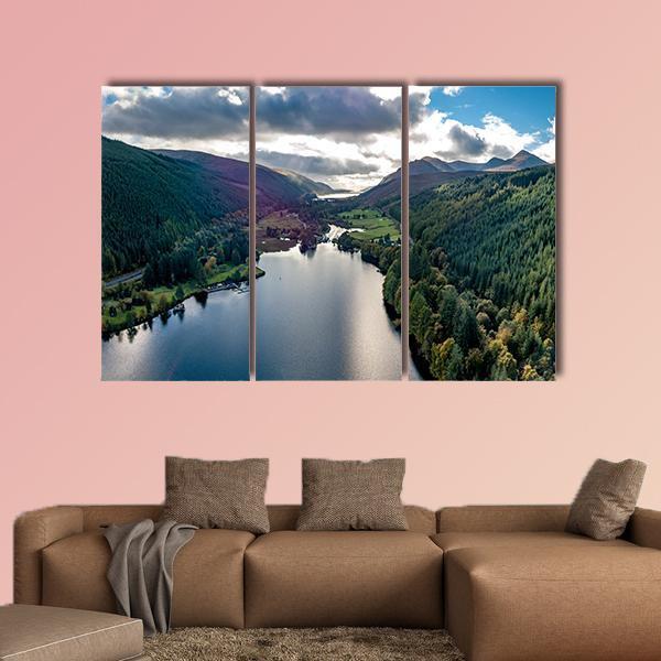 View Of Laggan In Scotland Canvas Wall Art-3 Horizontal-Gallery Wrap-37" x 24"-Tiaracle