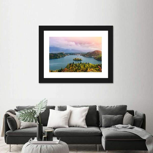 View Of Lake Bled In Slovenia Panoramic Canvas Wall Art-1 Piece-36" x 12"-Tiaracle