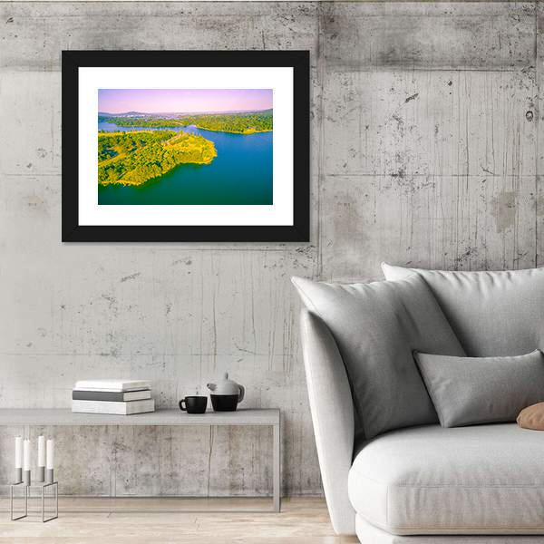 View Of Lake Burley Griffin Canvas Wall Art-3 Horizontal-Gallery Wrap-25" x 16"-Tiaracle