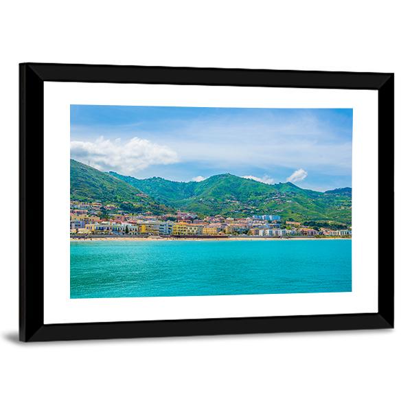 View Of Lake In Sicilian City Cefalu Canvas Wall Art-3 Horizontal-Gallery Wrap-25" x 16"-Tiaracle