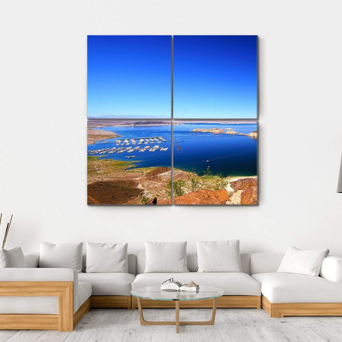 View Of Lake Mead Canvas Wall Art-4 Square-Gallery Wrap-17" x 17"-Tiaracle