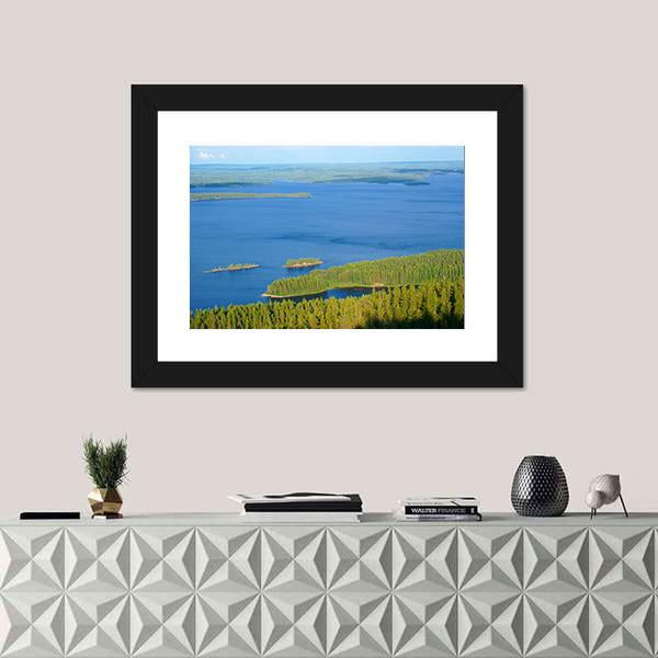 View Of Lake Pielinen In Finland Canvas Wall Art-1 Piece-Framed Print-20" x 16"-Tiaracle