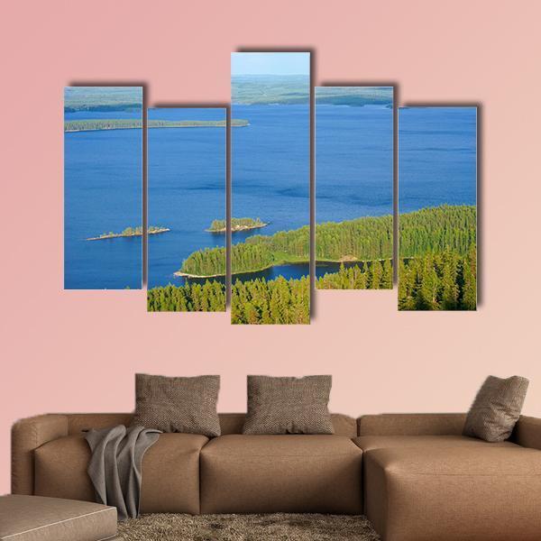 View Of Lake Pielinen In Finland Canvas Wall Art-5 Pop-Gallery Wrap-47" x 32"-Tiaracle