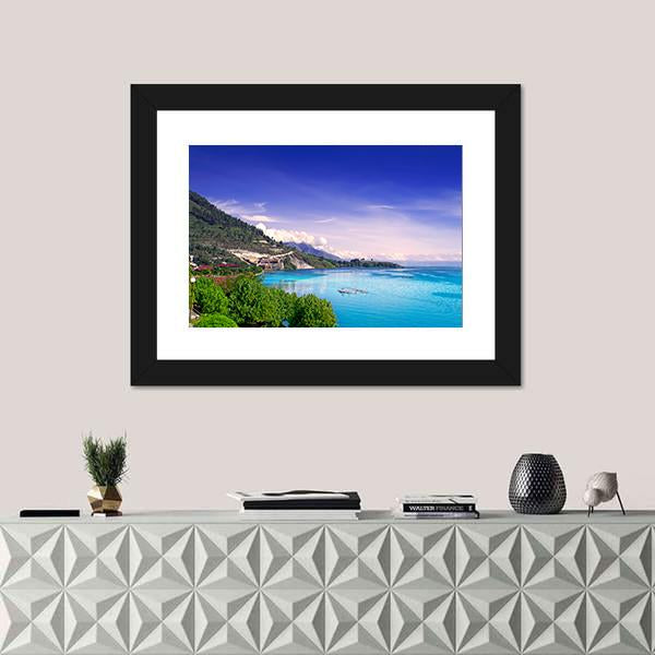 View Of Lake Toba Canvas Wall Art-1 Piece-Framed Print-20" x 16"-Tiaracle