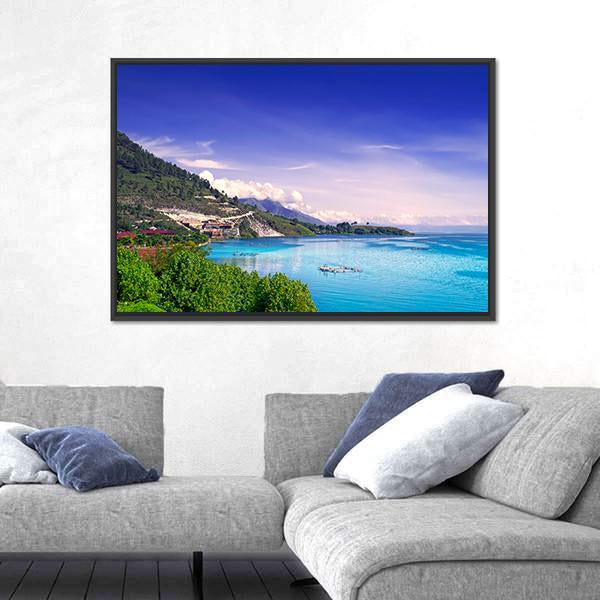 View Of Lake Toba Canvas Wall Art-3 Horizontal-Gallery Wrap-25" x 16"-Tiaracle