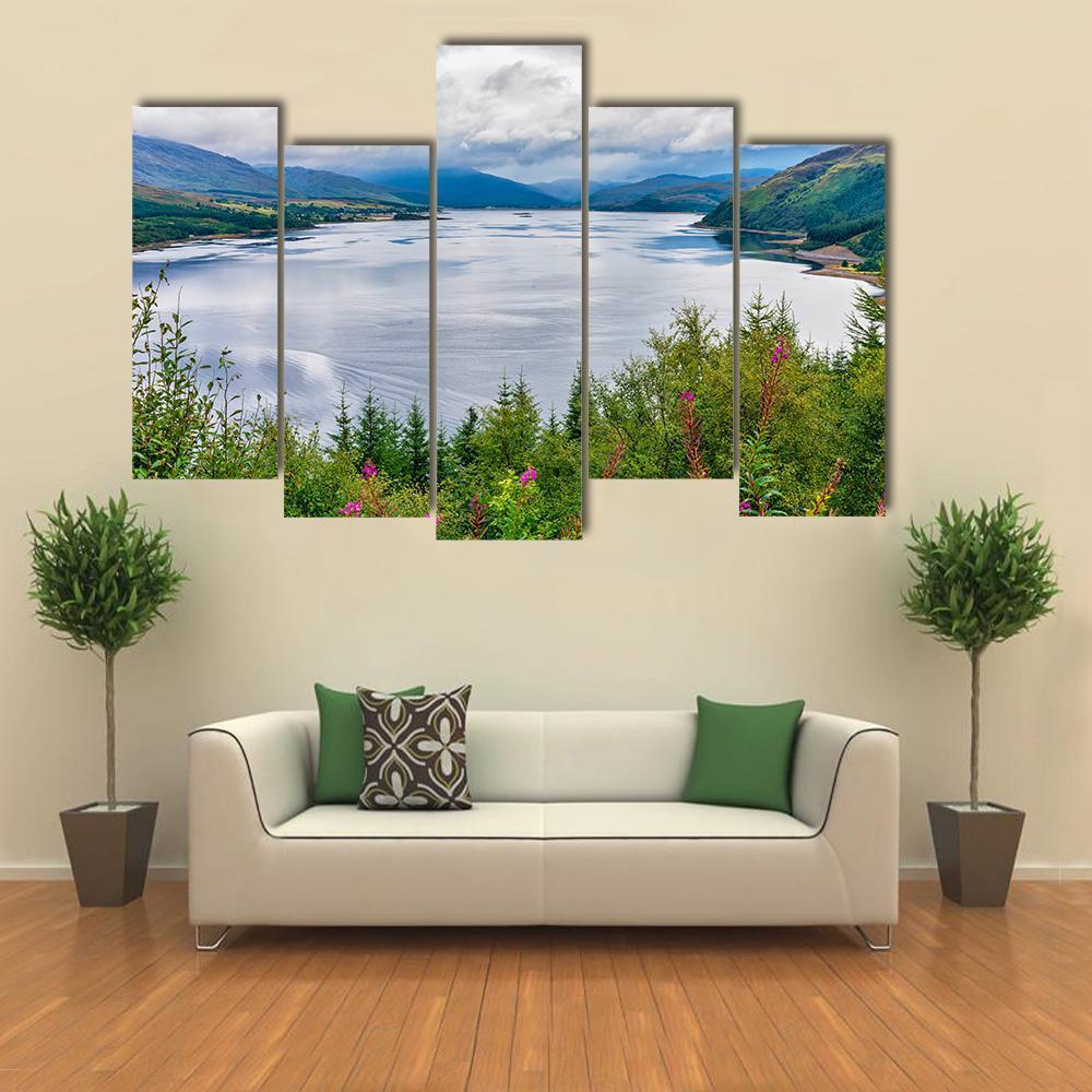 View Of Loch Carron Canvas Wall Art-5 Pop-Gallery Wrap-47" x 32"-Tiaracle