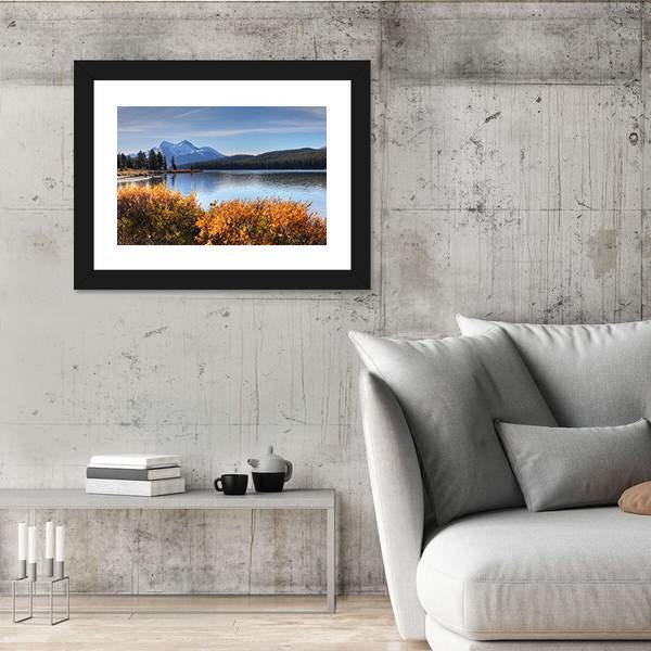 View of Maligne Lake in the Rocky Mountains Canvas Wall Art-3 Horizontal-Gallery Wrap-25" x 16"-Tiaracle