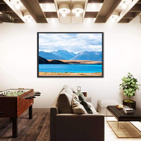 View Of Mount Cook Beside Lake Tekapo Canvas Wall Art-5 Horizontal-Gallery Wrap-22" x 12"-Tiaracle