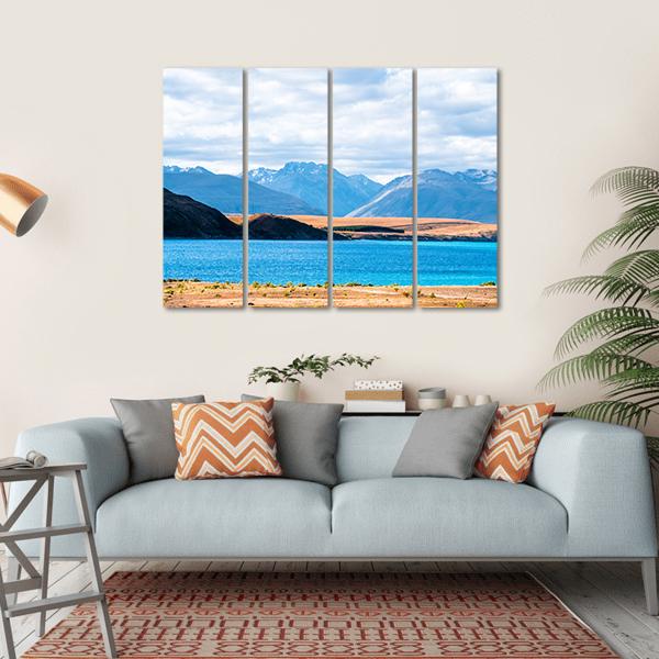 View Of Mount Cook Beside Lake Tekapo Canvas Wall Art-4 Horizontal-Gallery Wrap-34" x 24"-Tiaracle