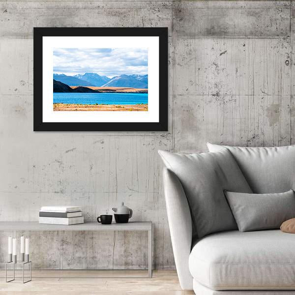 View Of Mount Cook Beside Lake Tekapo Canvas Wall Art-5 Horizontal-Gallery Wrap-22" x 12"-Tiaracle