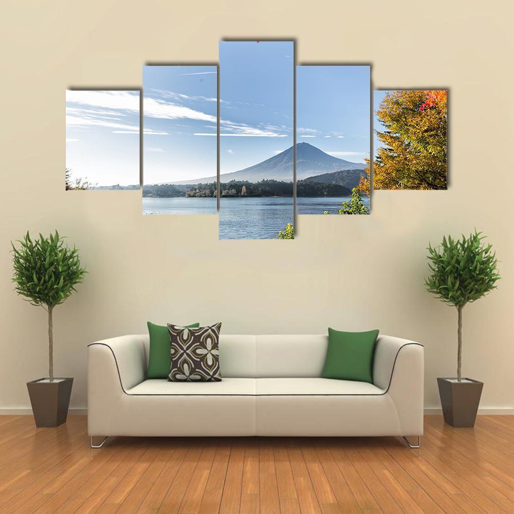 View Of Mount Fuji Canvas Wall Art-5 Star-Gallery Wrap-62" x 32"-Tiaracle